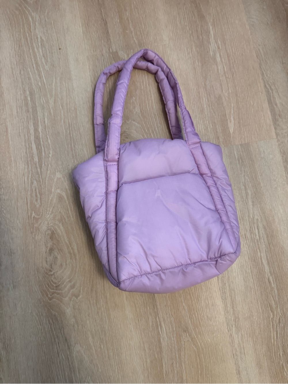 Lavender nylon puffy BAGGU tote
